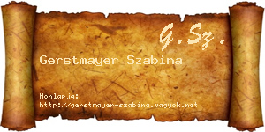 Gerstmayer Szabina névjegykártya